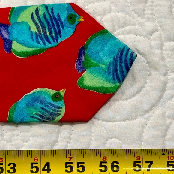 STEVE SCHEINER Vibrant 100% Cotton Executive Fish Designed Necktie Tie Pre-Owned - Picture 6 of 6